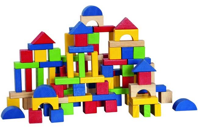 WoodyLand Drvene kocke 100 komada 90652