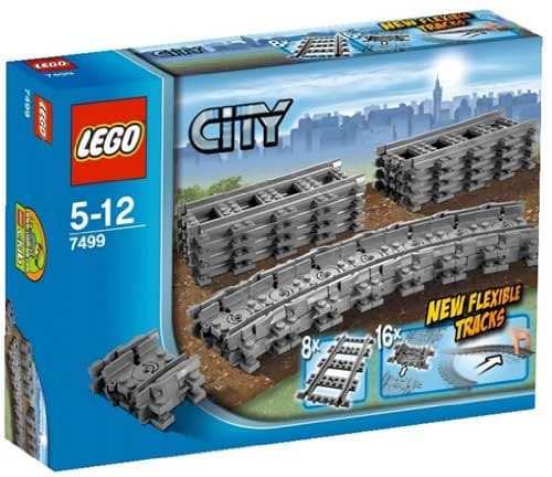 LEGO® City kocke Flexible and Straight Tracks – Fleksibilne i prave šine  24 dela 7499