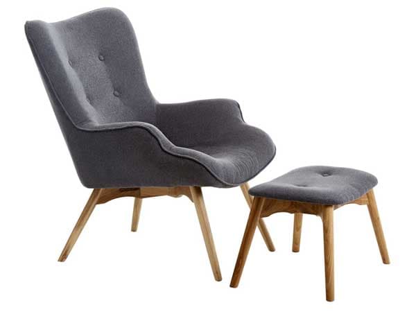 Fotelja Sa Tabureom Vesa siva