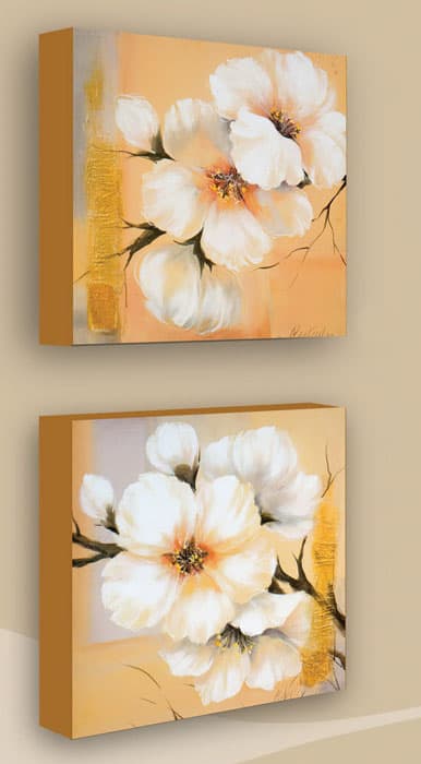 White Flower 18x18 cm x 2