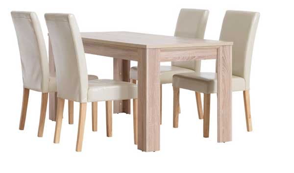 Trpezarijska garnitura Dely Sto i 4 stolice krem