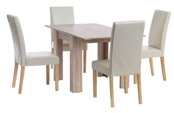 Trpezarijska garnitura Nela Sto i 4 stolice krem