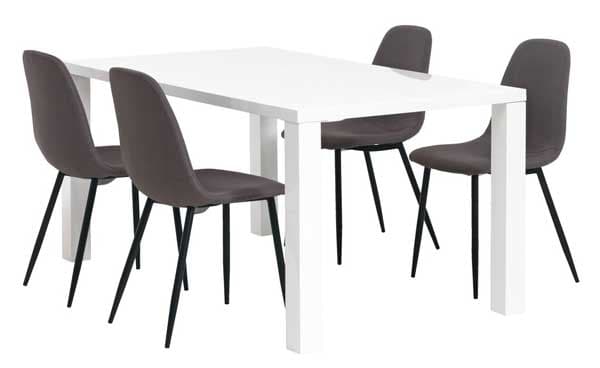 Trpezarijska garnitura Omix Sto i 4 stolice siva-crna