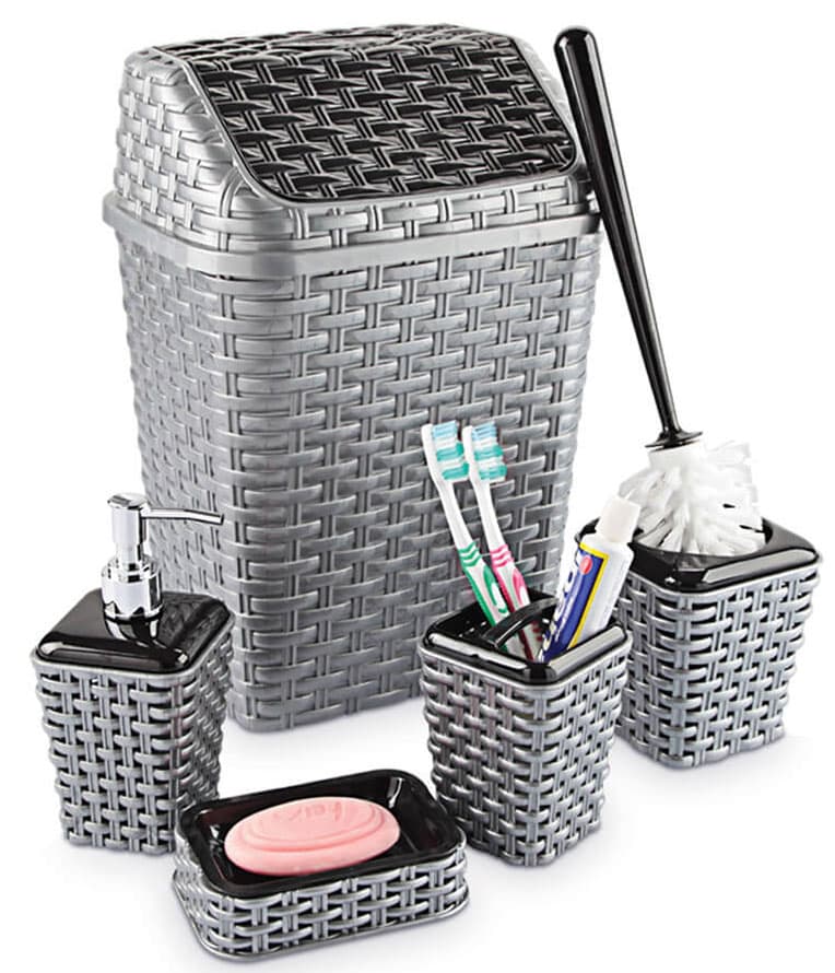 Komplet PE Ratan Galanterije Za Kupatilo 5 u 1 Violet House