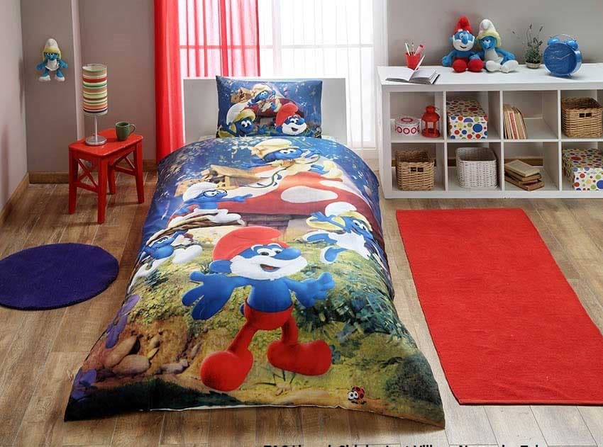 Dečija pamučna posteljina Štrumpfovi