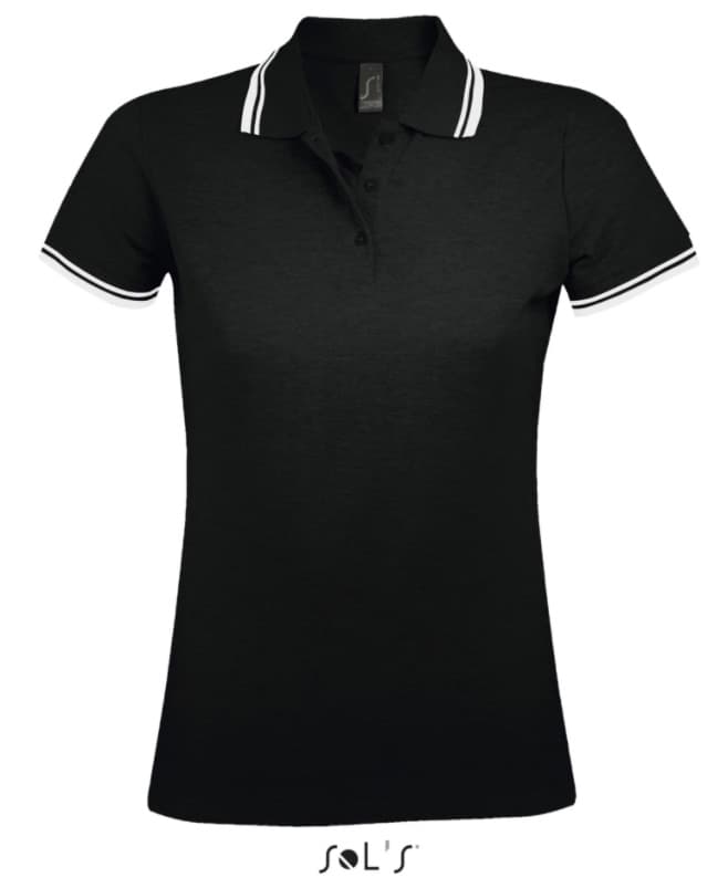 Sols Pasadena Ženska majica sa kragnom vel. XXL Black/White 00578