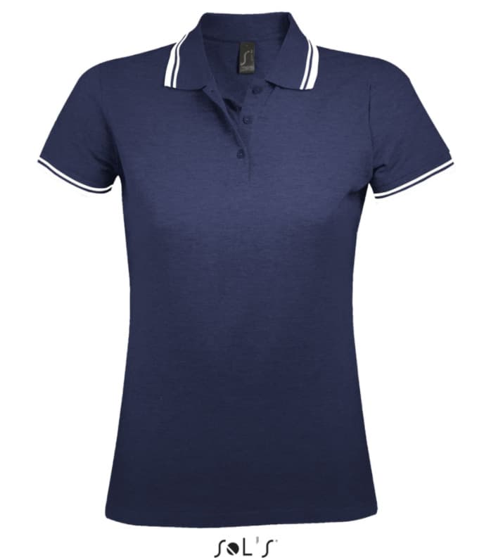 Sols Pasadena Ženska majica sa kragnom vel. M French Navy/White 00578