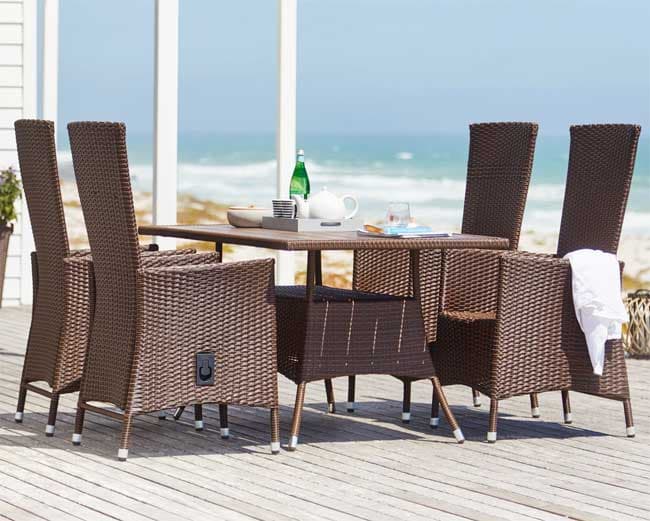 Baštenska garnitura Loarre Sto i četiri podesive stolice