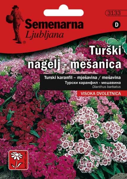 Seme za cveće Turski karanfil - mešavina -  Dianthus barbatus 3133