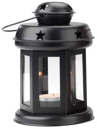 Fenjer za malu sveću Valley2 crni