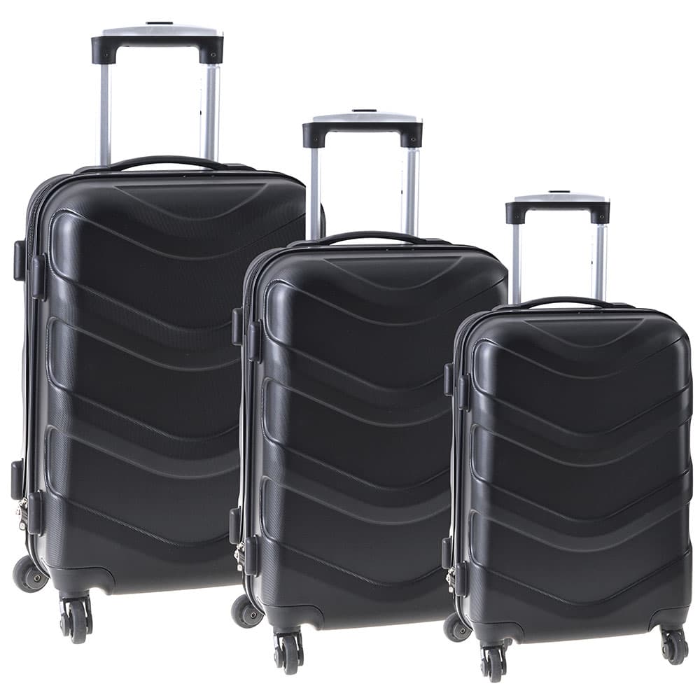 3 Putna Kofera - Crni Komplet - Sazio Rome