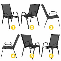 Baštenska Stolica Como Black pakovanje 6 komada