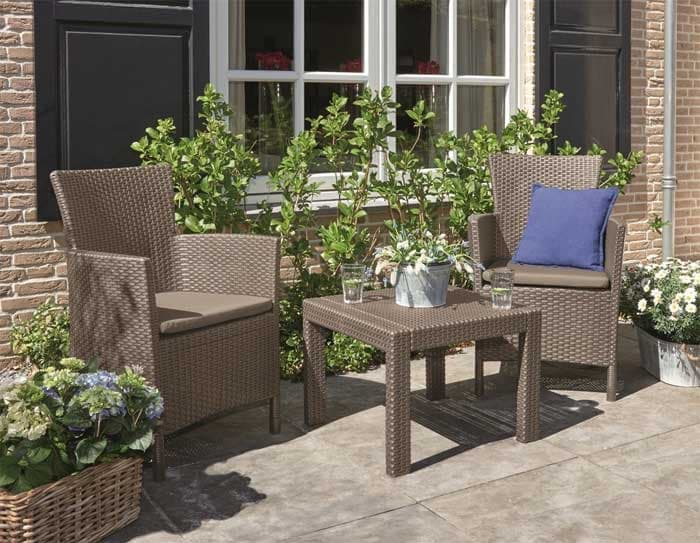 Baštenska garnitura Allibert Rosario - 2 fotelje i stočić Cappuccino