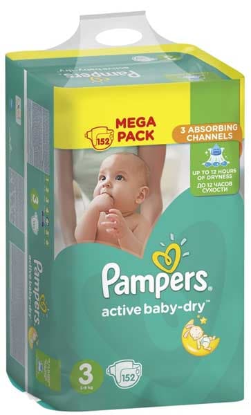 Pelene Pampers Active MB3 Midi 5-9kg 152 kom.