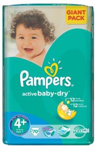 Pelene Pampers Active GP 4+ Maxi plus 9-16kg 70 kom.