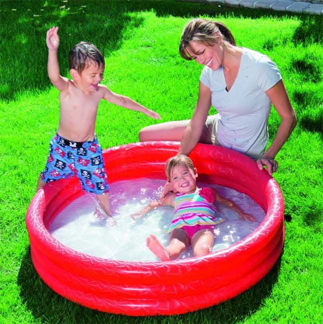 Bestway Bazen za bebe sa tri prstena na naduvavanje 38369 crveni
