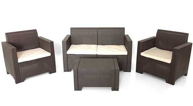 Baštenska Garnitura Nebraska Braon - Dvosed, 2 Fotelje i Sto