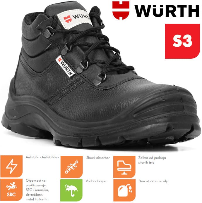 Wurth Bezbednosne cipele Taurus S3 duboke vel. 40