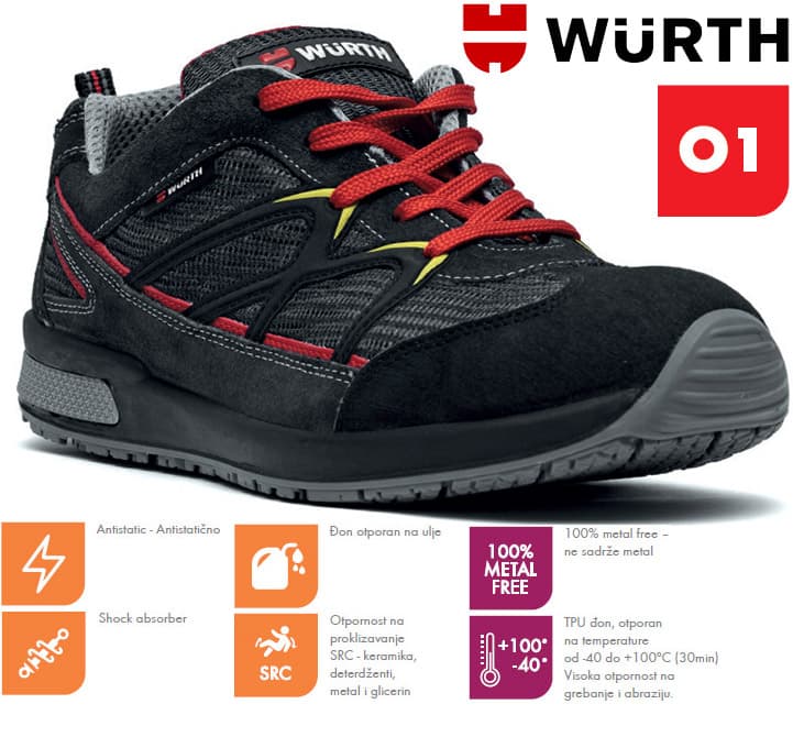 Wurth Radna patika Jogger Black O1 vel. 45