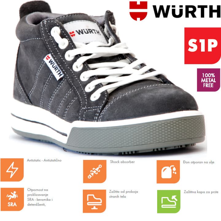 Wurth Bezbednosne patike Pluton S1P duboke vel. 39