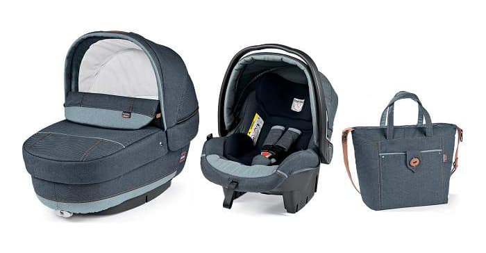 PEG-PEREGO Set modular - korpa-autosedište-torba za mamu ELITE Blue Denim