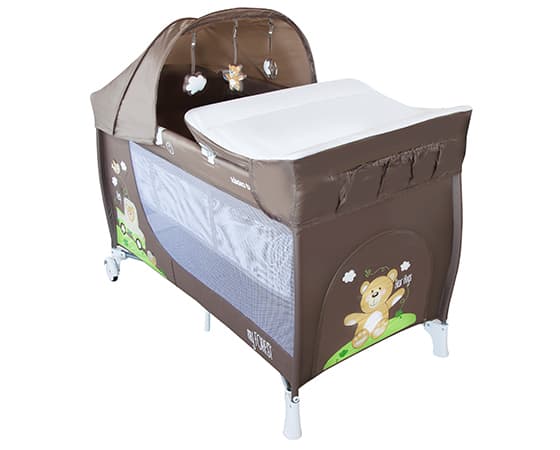 KIKKA BOO Prenosivi krevetac 2 nivoa MY FOREST Bear