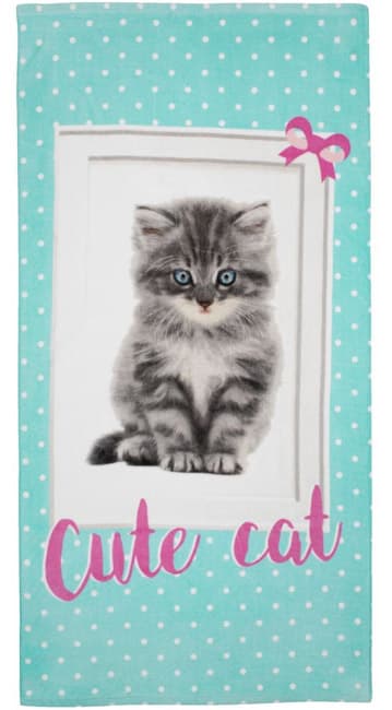 Veliki peškir za plažu Cute Cat 70x140 cm