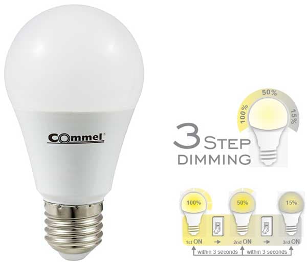 Commel Dimabilna LED sijalica E27 12W 3000k toplo bela 305-152