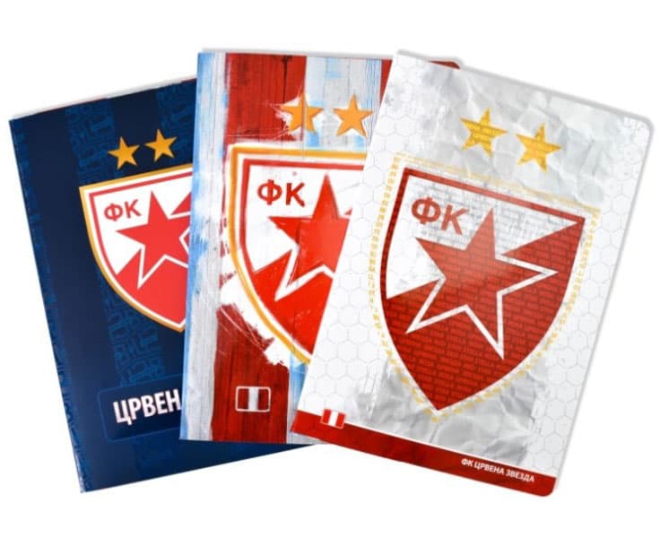 Velike sveske u kvadratiće 10 komada - FK Crvena Zvezda