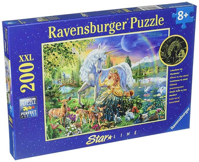 Puzle 200 delova - Jednorog i vila na mesečini - Ravensburger Star Line 13673