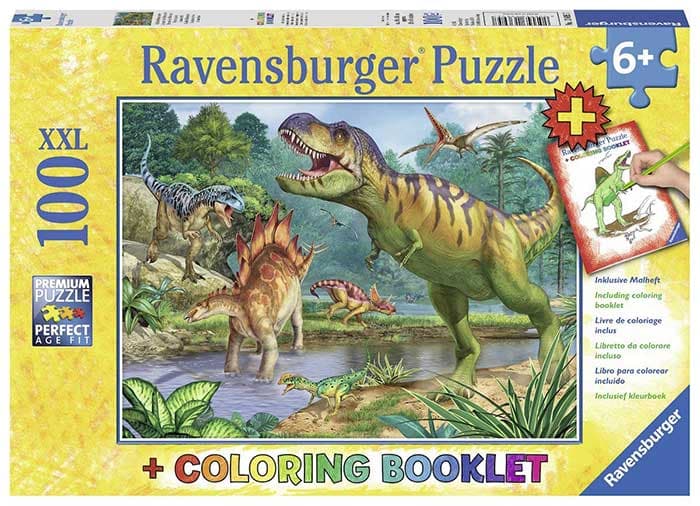 Slagalica 100 delova + bojanka - Svet dinosaurusa - Ravensburger 13695