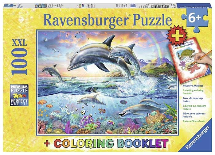 Slagalica 100 delova + bojanka - Delfini - Ravensburger 13697