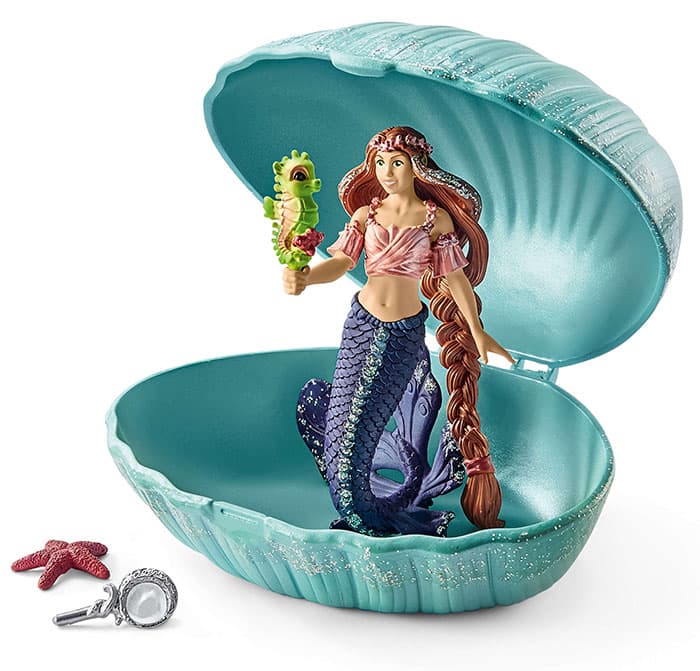 Schleich Figura Bayala - Sirena sa morskim konjicom u školjci 70563