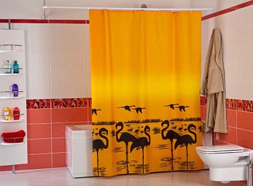 Zavesa za kadu i tuš kabinu Flamingo narandzasta 180x200