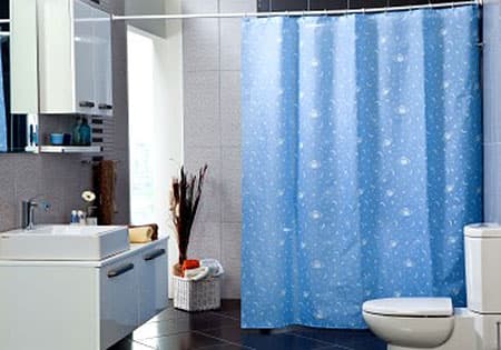 Zavesa za kadu i tuš kabinu Cosmos plava 180x200