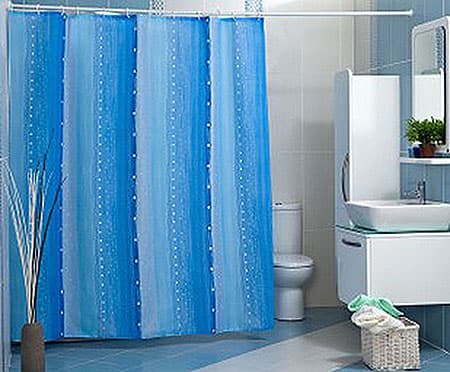 Zavesa za kadu i tuš kabinu Rain plava 180x200