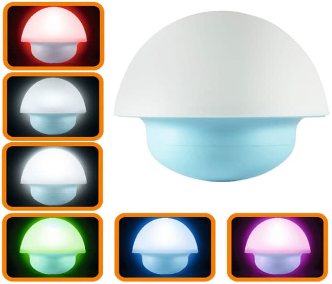 Višebojno LED noćno svetlo Pečurka NLG1