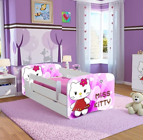 Dečiji krevet sa fiokom i dušekom Pink Kitty 803