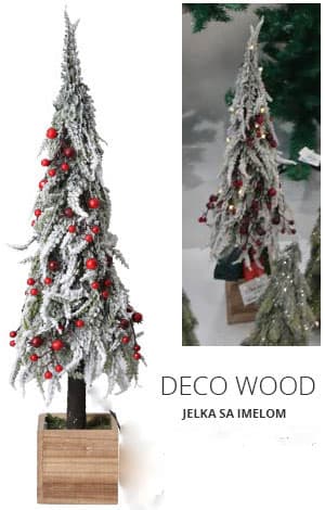 Deco Wood Jelka u Saksiji, Sa Imelom, Visine 65 cm