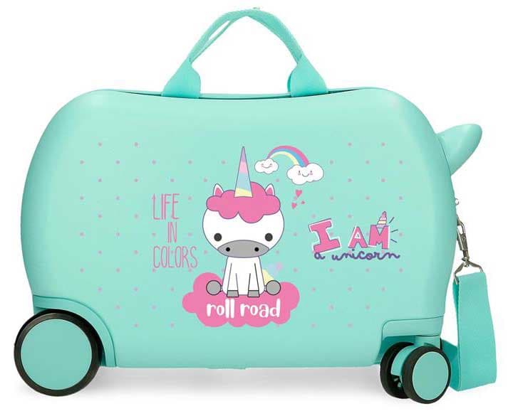 Dečiji kofer za putovanje i vožnju Roll Road I am a unicorn turquoise 40710