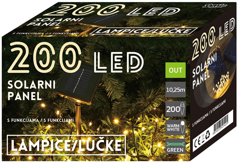 Novogodišnje lampice sa solarnim napajanjem