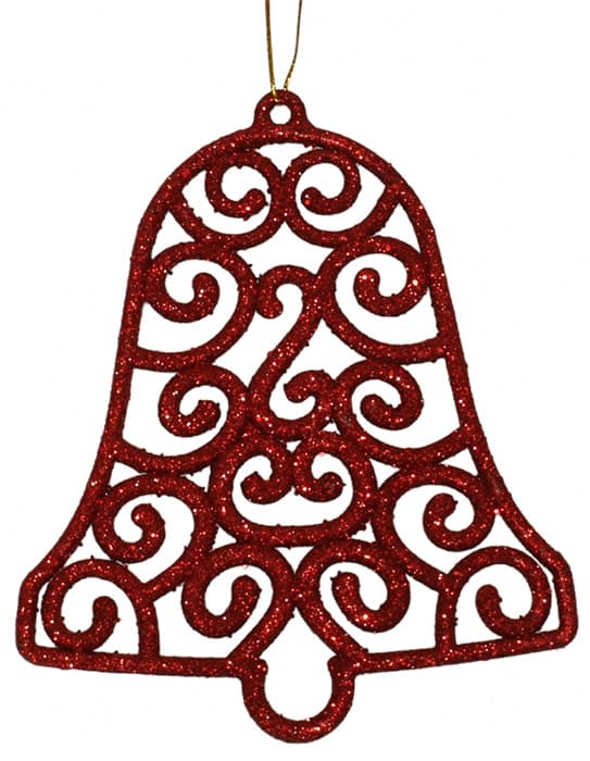 Ukras za jelku u obliku zvona crvene boje