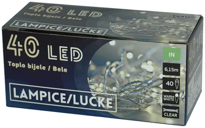 Novogodišnje LED lampice na baterije 40 kom