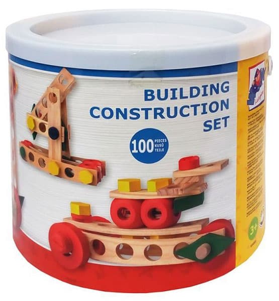 Woodyland Drveni građevinski set u kantici 100 delova 95001