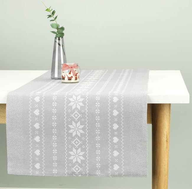 Novogodišnji nadstolnjak za praznične aranžmane Xmas Grey 40x150