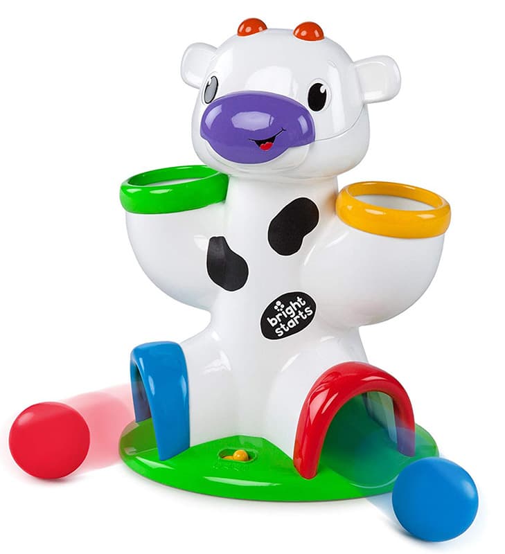 KIDS II BrightStarts Igračka KRAVICA Having a Ball Drop & Giggle Cow