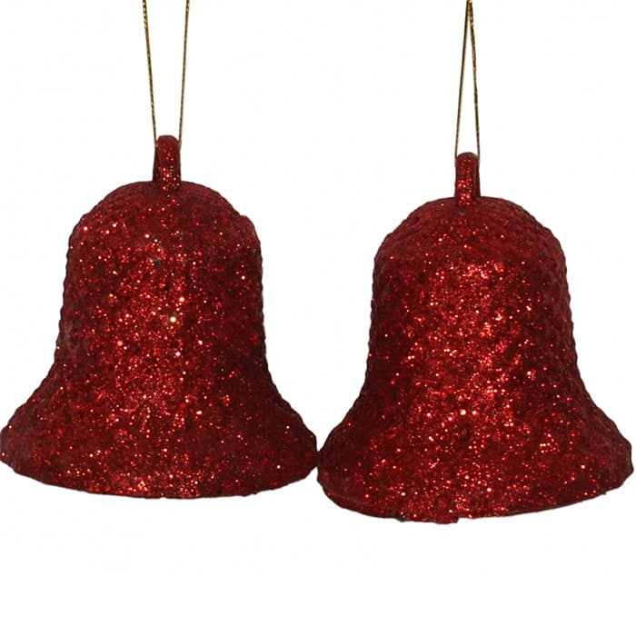 Ukrasi za jelku - zvona u crvenoj boji 2 kom