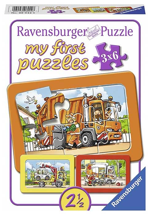 Ravensburger Moje prve puzle 3x6 - Ðubretarac, hitna pomoć i šlep služba 06944