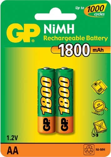 GP NiMH punjive baterije AA 1800 mAh - pakovanje 2 kom.