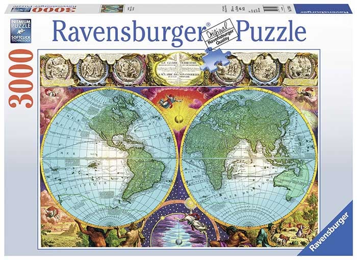 Puzzle 3000 delova -  Antička mapa sveta Ravensburger 17074